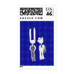 Perfect men in blue stamps
