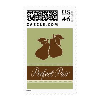 Perfect Pair Postage in Green and Brown stamp