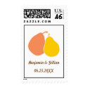 Perfect pear orange monogram wedding RSVP postage stamp