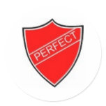 Perfect Prefect Badge Red Round Sticker