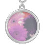 Perfect Purple Daisy Flower Silver Necklace Charm