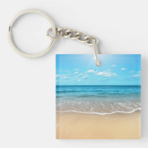 Perfect Sandy Beach Acrylic Key Chains