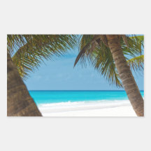 Perfect Tropical Paradise Beach Rectangle Sticker