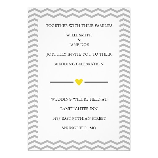 Perfect Zig Zag Wedding Invitation Personalized Announcement