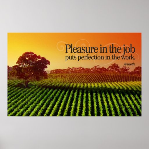 Perfection in Work Inspirational Poster Print
