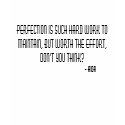 Perfection is such hard work to maintain... t-shirts
