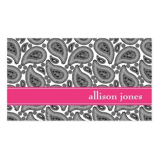 Perfectly Paisley Black & White Chic Business Card