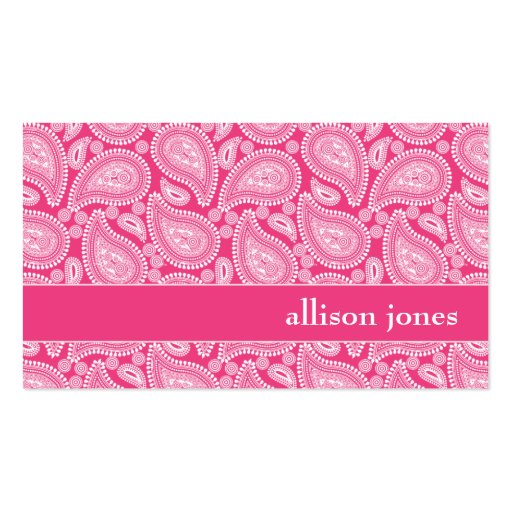 Perfectly Paisley Hot Pink Chic Business Card