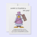 Perfectly Penguin · Girl Purple invitations
