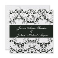 Perfectly Vintage Black And White Invitations invitation