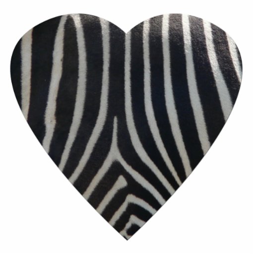 Perfectly Zebra Print Heart Photo Sculpture