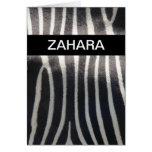 Perfectly Zebra Print Personalized Name Greeting Card