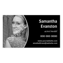 Performers Headshot Curved Black Business Card Templates