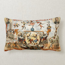 Performing Monkeys Signorita Galetti  Circus Throw Pillow