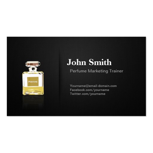 Perfume Marketing Trainer - Professional Black Business Card Template (front side)