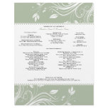 Peridot and White Floral Swirls Wedding Program letterhead