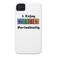 Periodic Table Bacon Science Chemistry Funny iPhone 4 Case