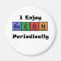 Periodic Table Bacon Science Chemistry Funny Fridge Magnet