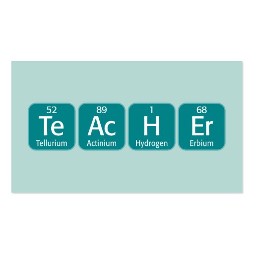 Periodic Table Elements Spelling Teacher Business Card Zazzle