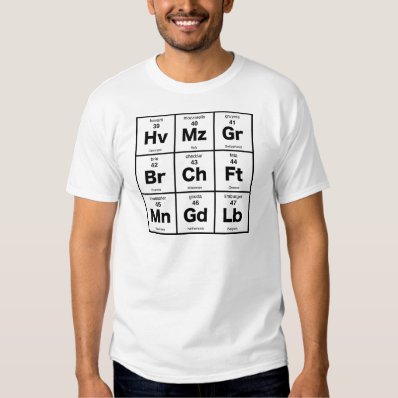 Periodic Table of Cheeses Tee Shirts
