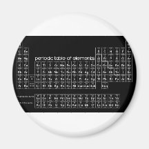 Periodic Table of Elements BLACK Magnet