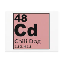 Periodic Table of the foodie  Elements: Chili Dog Postcards
