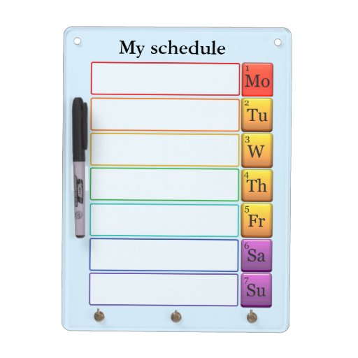 Periodic table weekly schedule dry erase board Zazzle