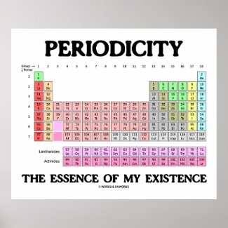 Periodicity Essence My Existence (Periodic Table) Posters