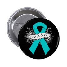 Peritoneal Cancer Find A Cure Ribbon Pinback Buttons