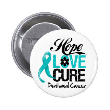 Peritoneal Cancer Hope Love Cure Pinback Buttons