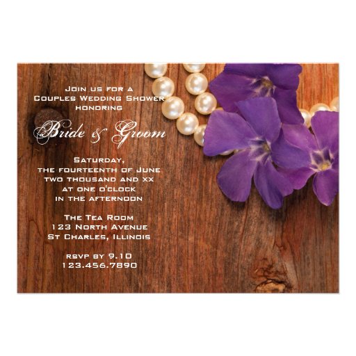 Periwinkle and Pearls Country Couples Shower Invitation