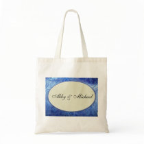 Periwinkle blue and ivory custom design bags