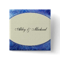 Periwinkle blue and ivory custom design buttons