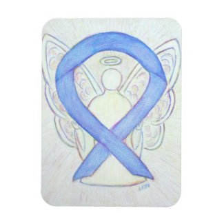 Periwinkle Blue Awareness Ribbon Angel Art Magnet