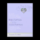 Periwinkle Blue Heart Swirl Wedding Invitation