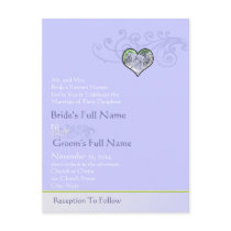 Periwinkle Blue Heart Swirl Wedding Invitation postcards