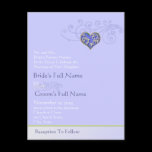 Periwinkle Blue Heart Swirl Wedding Invitation
