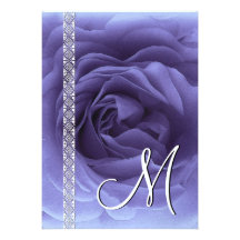 PERIWINKLE BLUE Rose & Lace Wedding Invitations