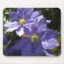 Periwinkle Clematis and Bee mousepad mousepads