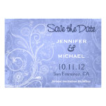 Periwinkle Floral Scroll Sate the Date Announcements