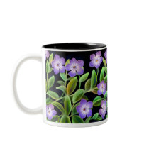 Periwinkle Flower Vines Mug by twopurringcats Periwinkle Flower Vines Mug