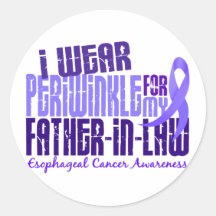 Periwinkle For Father-In-Law 6.4 Esophageal Cancer Stickers