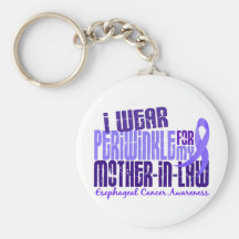 Periwinkle For Mother-In-Law 6.4 Esophageal Cancer Keychain