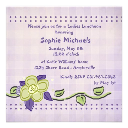 Periwinkle Luncheon Invitation