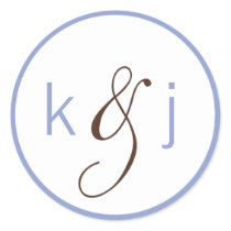 Periwinkle Monogram Stickers