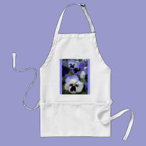 Periwinkle Pansies Apron aprons