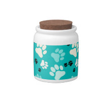 Periwinkle Paw Print Treat Jar Candy Dish