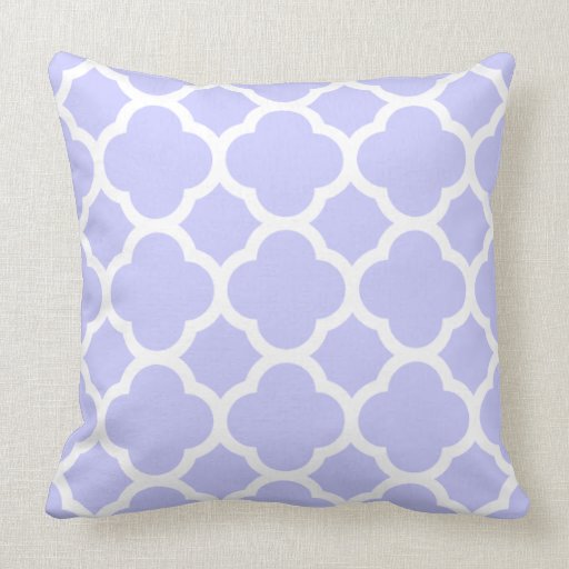 Periwinkle Quatrefoil Pattern Throw Pillow Zazzle