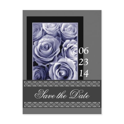 PERIWINKLE Roses & Lace Save the Date Post Card