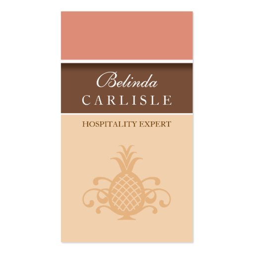 Perky Pineapple Biz Card (Peach) Business Card Template